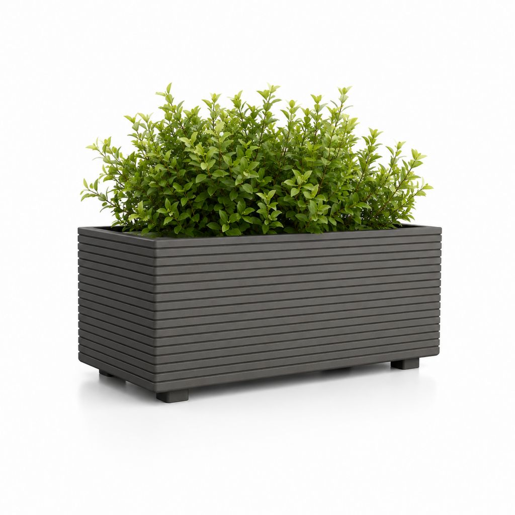 Fleur rectangulaire en polypropylène anthracite 80 × 40 × 40 cm