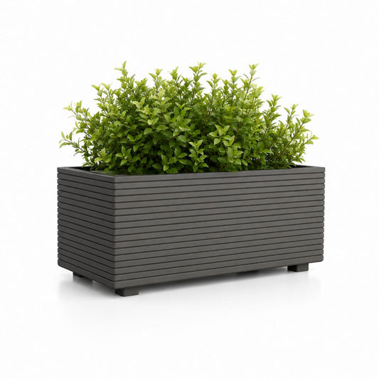 Fleur rectangulaire en polypropylène anthracite 80 × 40 × 40 cm